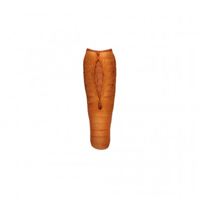 Ultralight down sleeping bag designed for use with a sleeping pad.