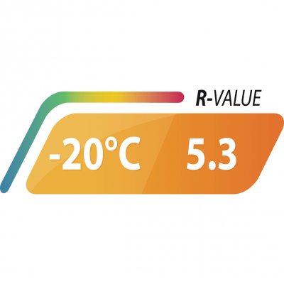 The sleeping surface is rated for winter use down to -20 ° C.