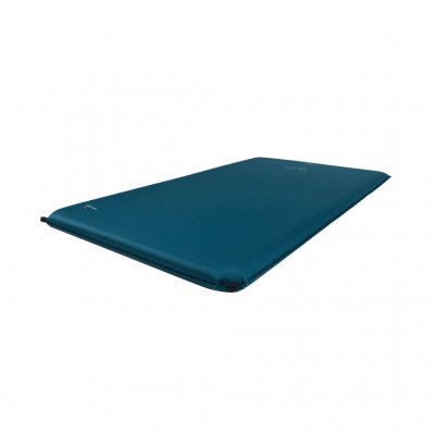 Double self-inflating sleeping mat for camping and overnight stays in a tent.
