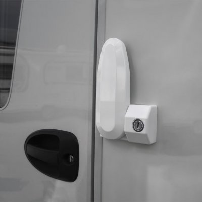 The outside in the open position.