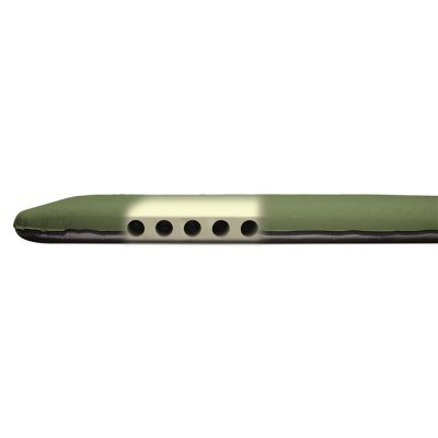 Horizontal air ducts provide a sleeping surface with good stability and small pack size.