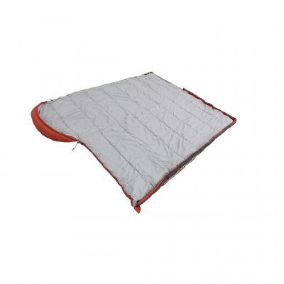 The sleeping bag goes fully open and used as a quilt.