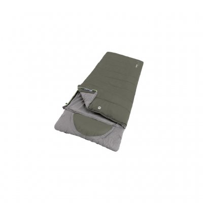 Warm camping sleeping bag with double zippers on the left side