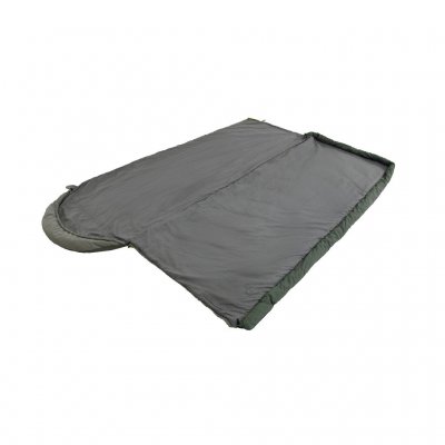 The zipper on Outwell Caldera Lux can be opened completely to use the sleeping bag as a blanket.