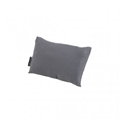 A lightweight, PFC-free, and compact camping pillow with soft, brushed outer fabric and filling made of recycled polyester.