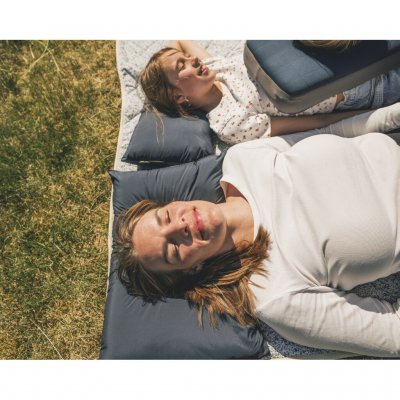 A practical camping pillow that provides support and comfort during the night.