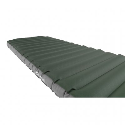 The air mattress has air chambers that distribute weight well and allow the sleeping bag to expand downwards for better insulati