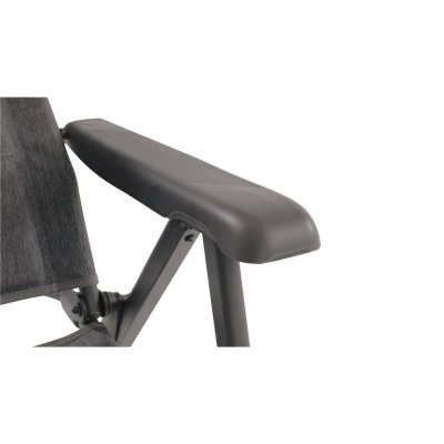 The camping chair's backrest is easy to adjust with the grip - friendly armrests.