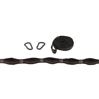 Strong straps and carabiners give a maximum weight of 200 kg on the hammock.