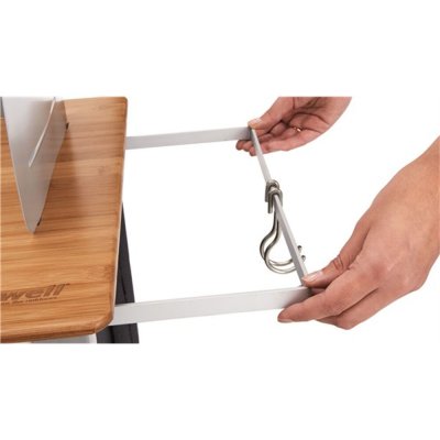 Pull-out holder for an Outwell Collaps washbasin facilitates cooking at the campsite.