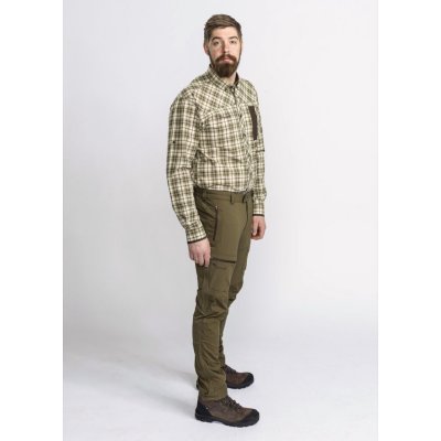 Durable outdoor trousers with stretch and reinforcements on exposed areas.