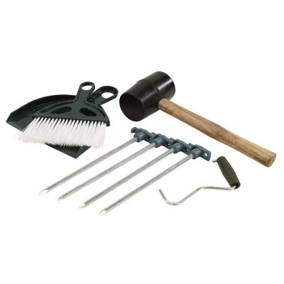 Outwell Tent tool kit with hammer sticks sweep brush / shovel and stick pickup