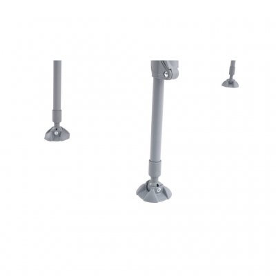 Oversized flat, moveable feet for enhanced stability on uneven grounds