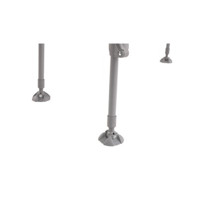 Oversized flat, moveable feet for enhanced stability on uneven grounds