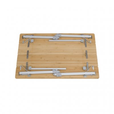 The legs fold easily under the table