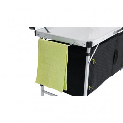 One short side provides good storage options for towels and other small items