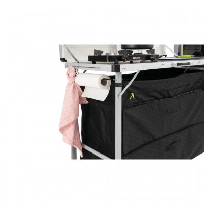 One short side provides good storage options for towels and other small items