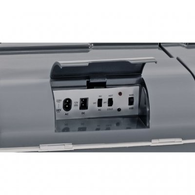 Select 12V or 230V back of the cooler depending on whether you use it in the car or via AC outlet.
