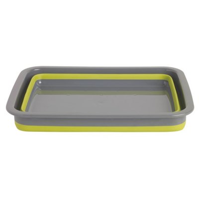 In the folded position, the washbasin becomes a very pack-friendly addition to the camping equipment.
