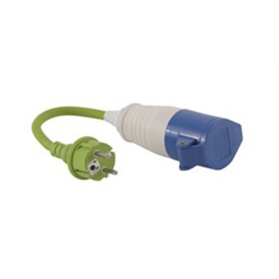 Cable adapter from 230V male with ground to CEE (three phase) female.