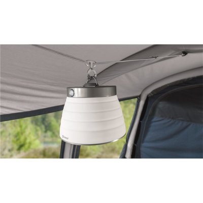 An accessory hook makes it easy to hang the equipment in the tent.
