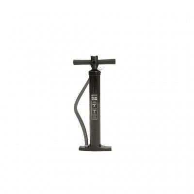 Outwell Tents Cyclone pump with the hose attached to the footrest.