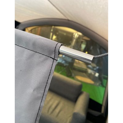 Rods to keep the fabric stretched are included.