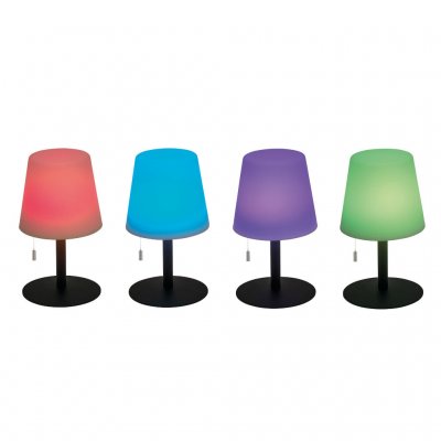 Thanks to the RGB function, the table lamp can shine in several different colors