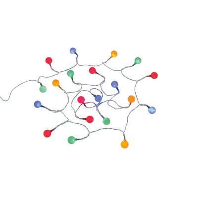 20 LED lights with a brightness of 50 Lumens that are powered by either USB or 3 x AA batteries. The light string is 285 cm long