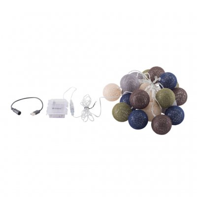 The light loop is powered either via a USB cable or via a battery box (3xAA batteries)