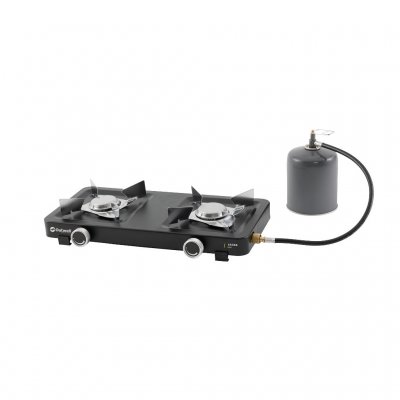 The gas stove fits gas cylinders with a threaded connection