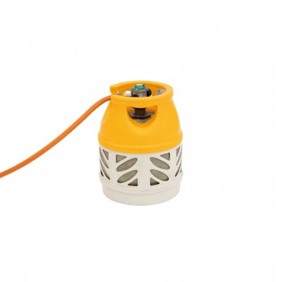 The Outwell Kirishima Trio connects to a gas cylinder via a hose and regulator, which are purchased separately.