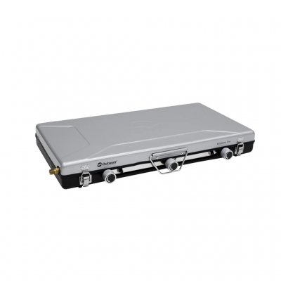 The stove folds down to a compact size and is suitable for campsite cooking, from breakfast to dinner.