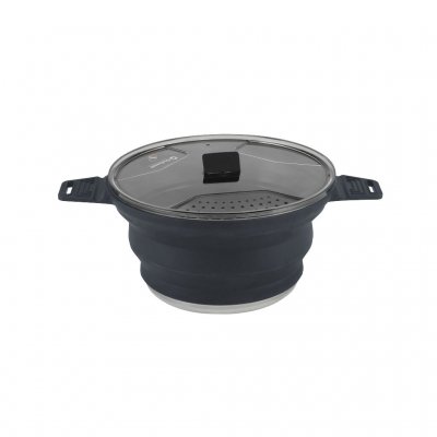 Silicone saucepan with a stainless steel base