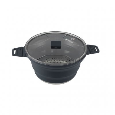 Folding pot of 2.5 L with lid.