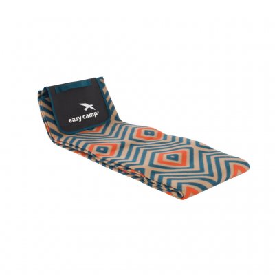 Folded and attached to the carrying handle with Velcro