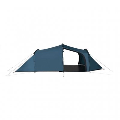 The tent features a separate inner tent that provides a comfortable sleeping climate, along with three entrances.
