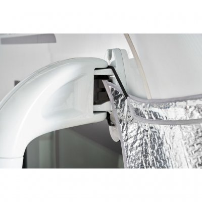 Bracket for the rearview mirrors on the motor home.