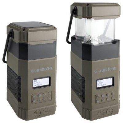 Crank radio with lantern that can also be used to charge the mobile phone.