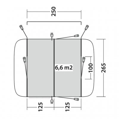 Floor plan for Outwell Armona car tent