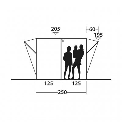 Height measurements for Outwell Armona biltält