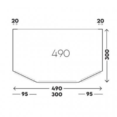 Floor plan for the Telta Scenic 490 awning.