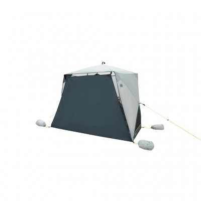 This beach shelter features a quick-pitch system and sand pockets for stability. Enjoy good ventilation and UV protection (UPF 5