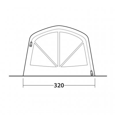 Sketch for the front of the Outwell Boston 5 Air TC family tent