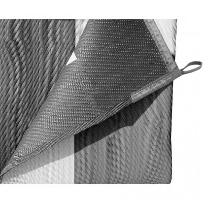 Stronger materials and attachment points in the corners make the awning durable.