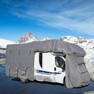 Eurotrail motorhome cover for winter storage.