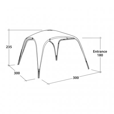 Dimensions for the garden tentOutwell Wakefield Shelter M