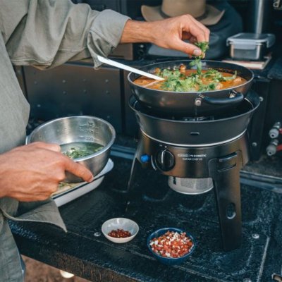 Cook food directly at the car.