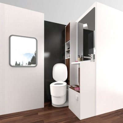 Clesana C1 can be rotated to fit even in tight spaces.