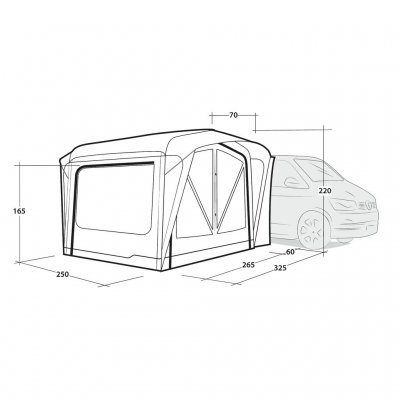 Dimensions for Outwell Cross PowerAir